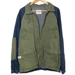 NGOARMY Oversized Japanese Streetwear Jacket Denim and Green Size 4